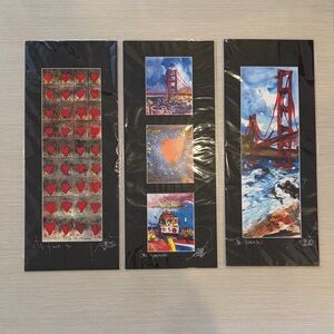 San Francisco Art Prints with Heart and Bridge Motifs